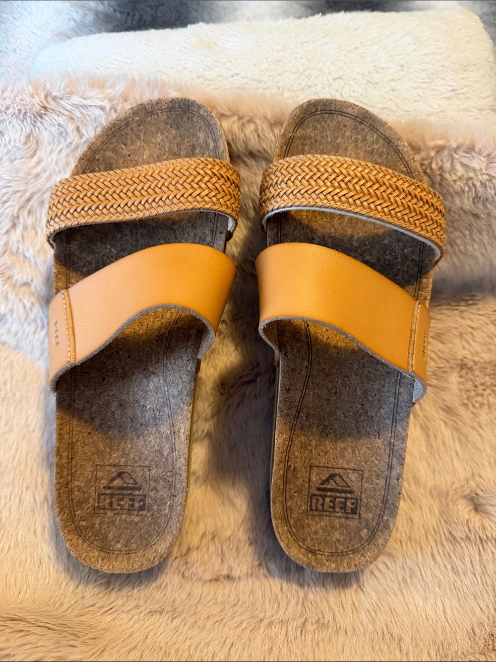 Reef Women's Caramel Braided Double-Strap Slide Sandals - Picture 2 of 7